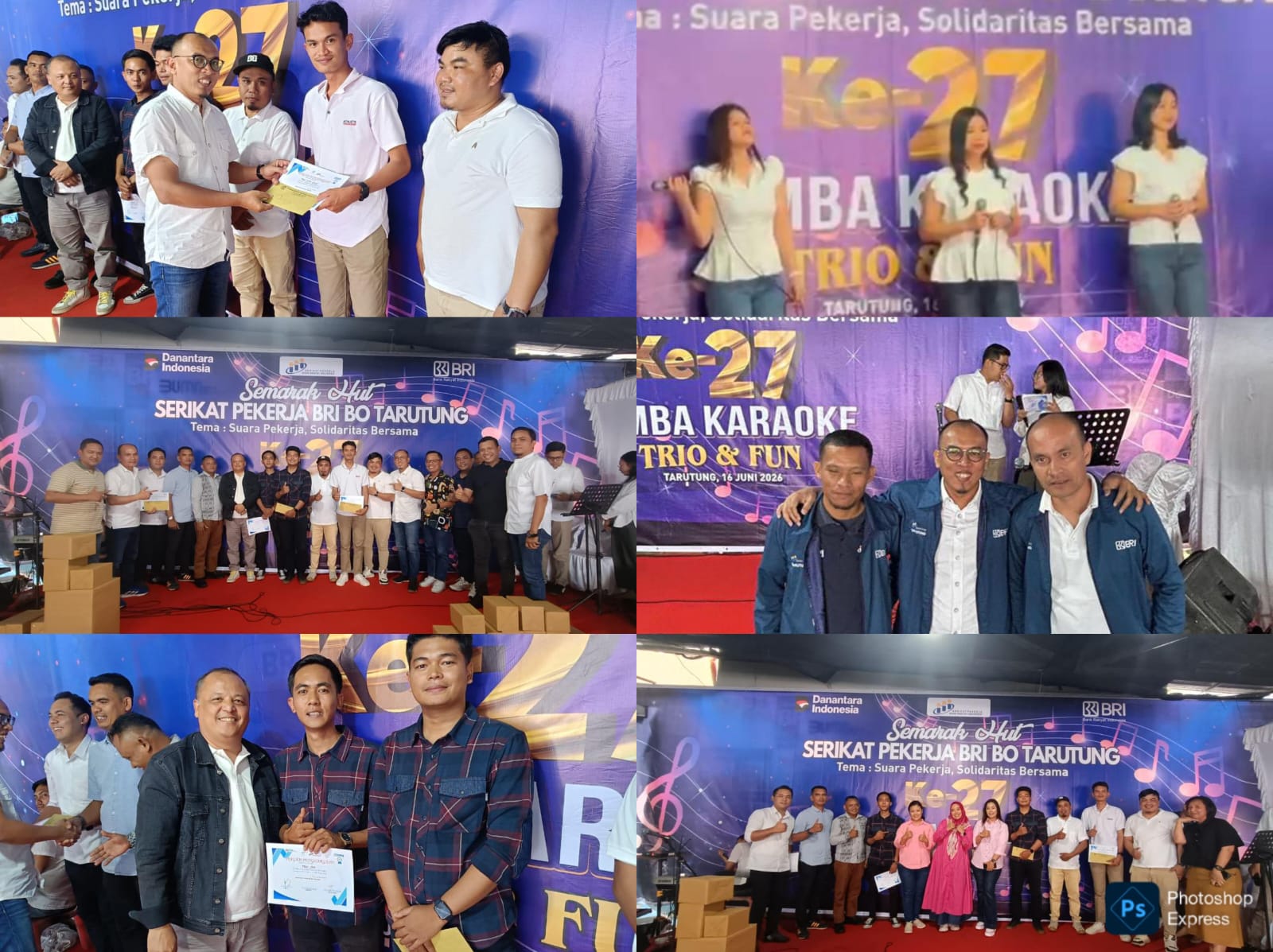 HUT ke-27 SPBRI, BRI BO Tarutung Gelar Lomba Karaoke Trio